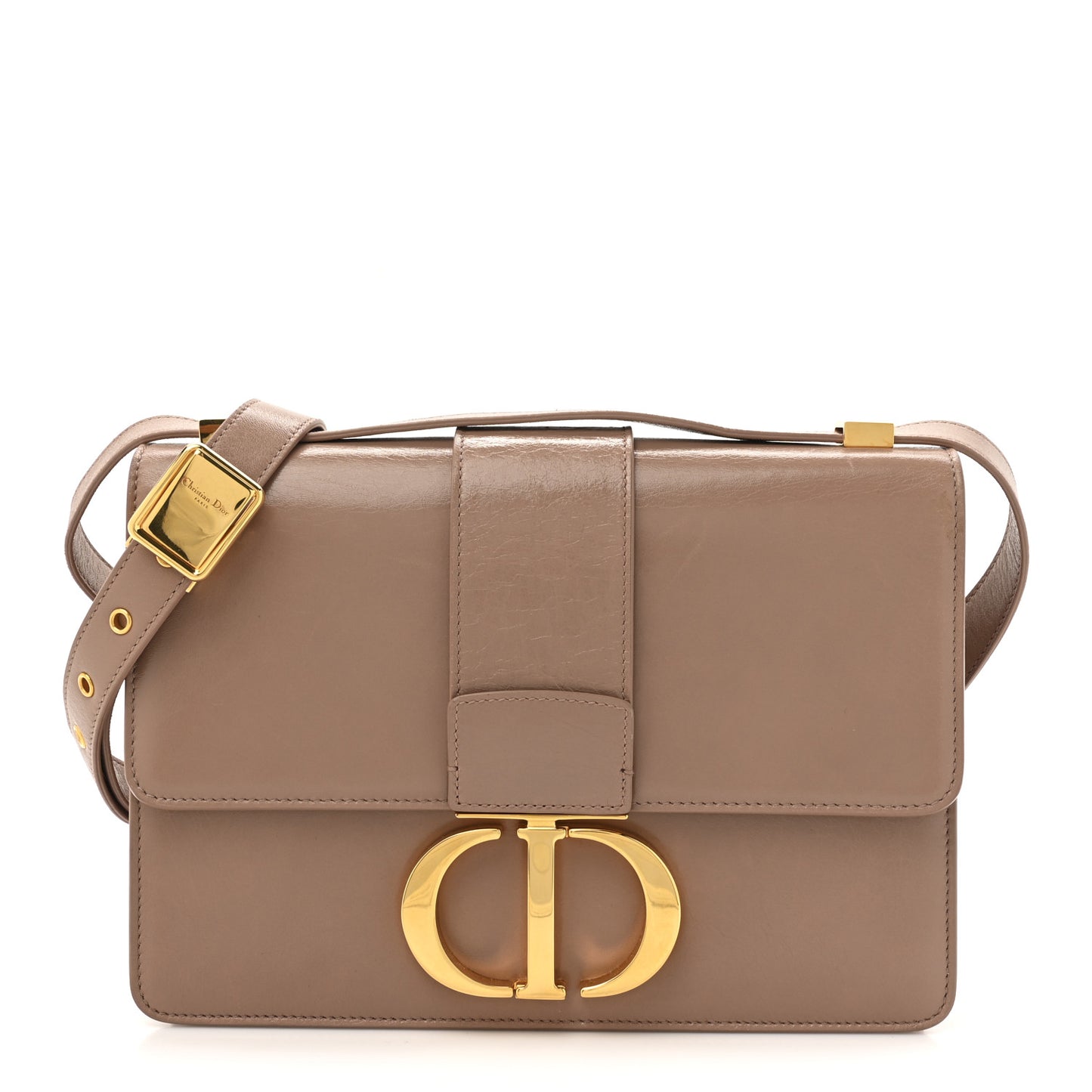 Shiny Crinkled Lambskin 30 Montaigne Flap Bag Fard