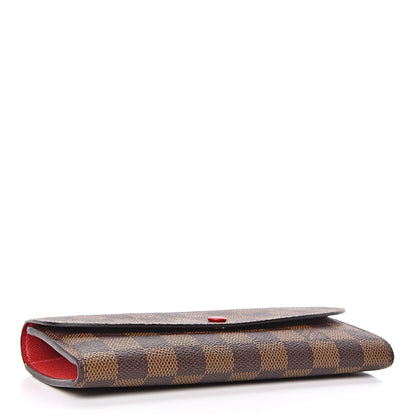 Louis Vuitton Damier Ebene Emilie Wallet Red 4 of 8
