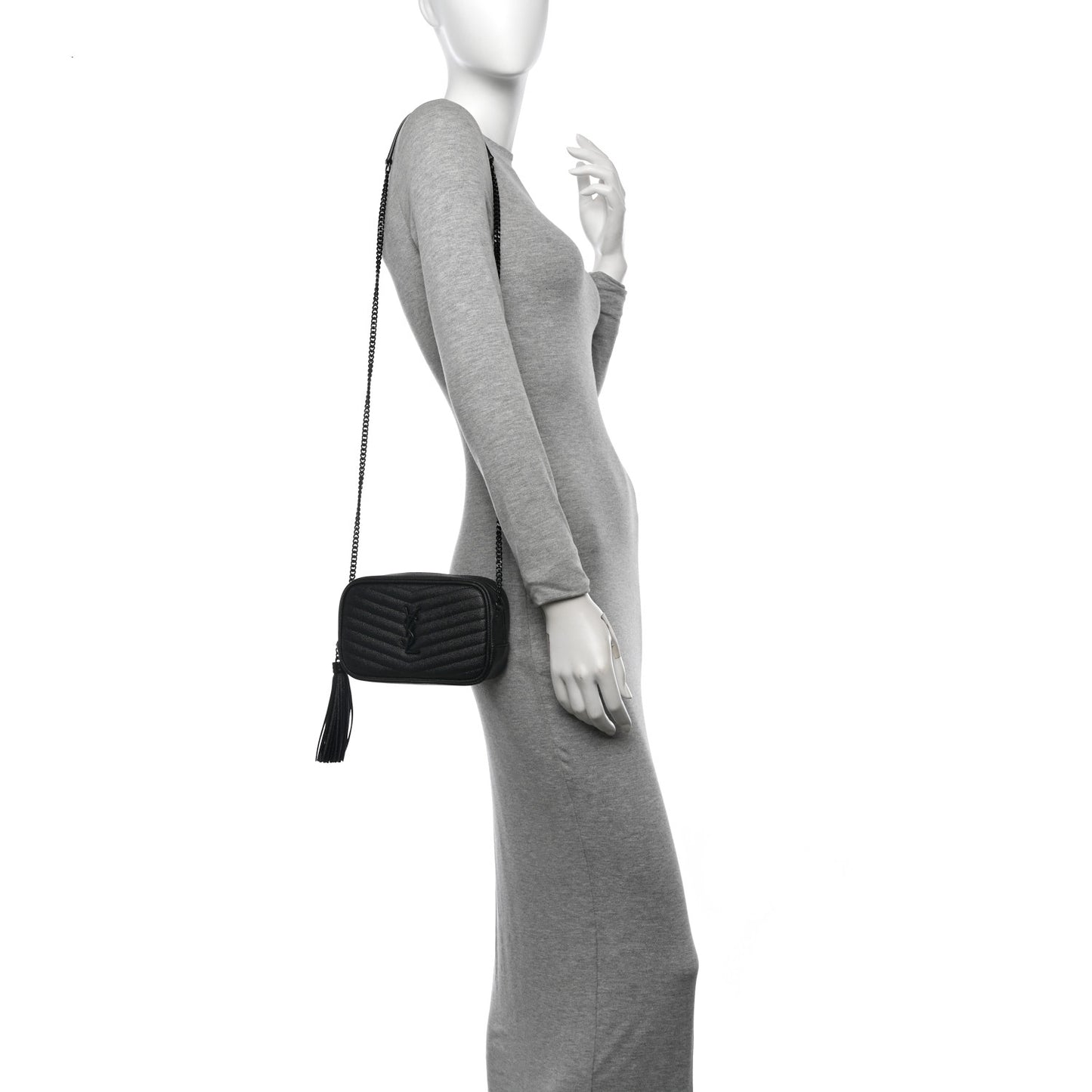 Grain De Poudre Matelasse Monochrome Monogram Mini Lou Camera Bag Black