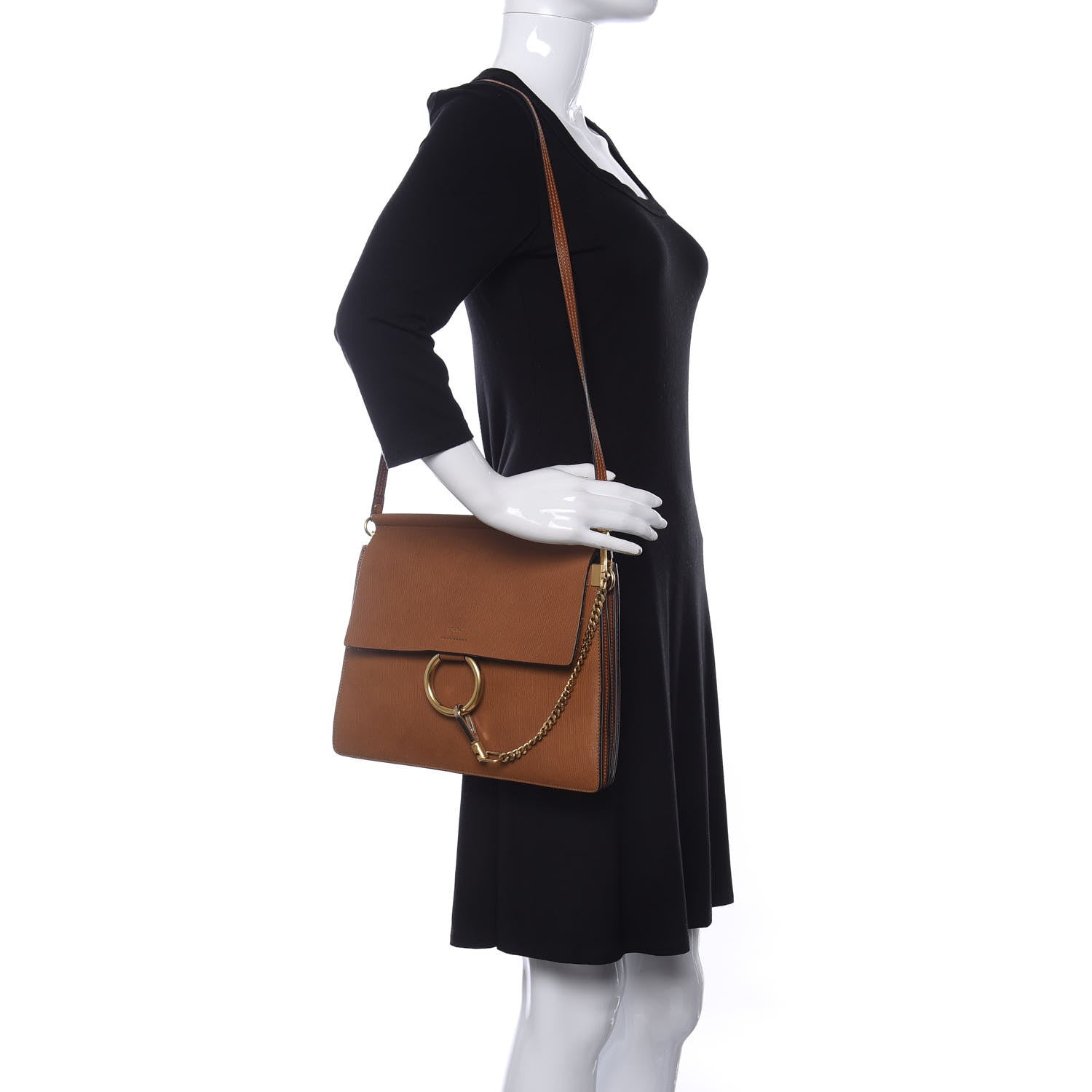 Chloe Goatskin Medium Faye Shoulder Bag Caramel 2 of 9