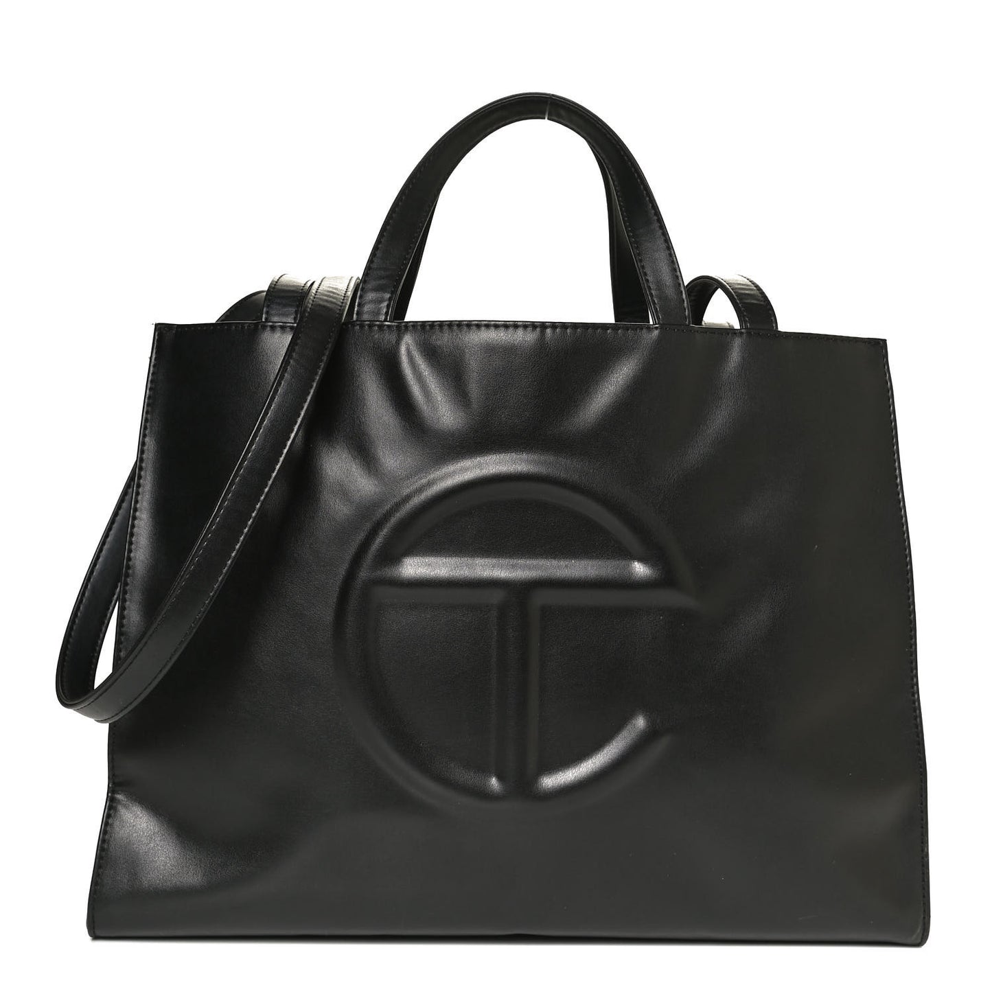 Vegan Leather Medium Shopping Bag Black