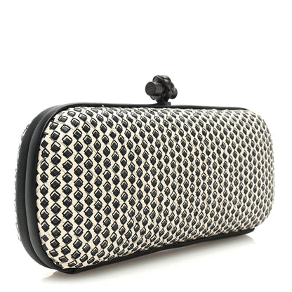 Bottega Veneta Nappa Printed Intrecciato Stretch Knot Clutch Black 3 of 8
