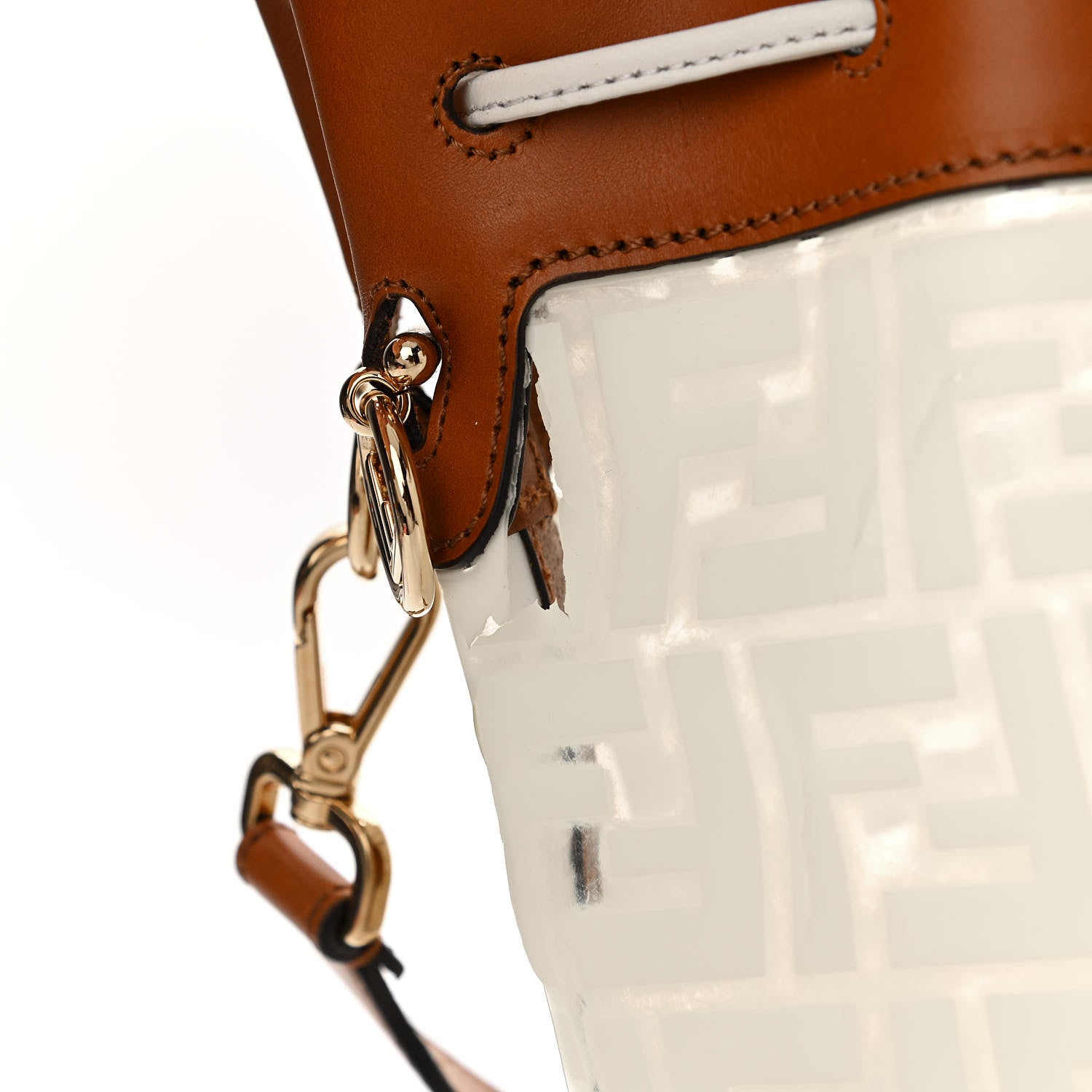 Fendi TPU FF Vitello Aura F is Fendi Grande Mon Tresor Bucket Bag White Cuoio 13 of 21