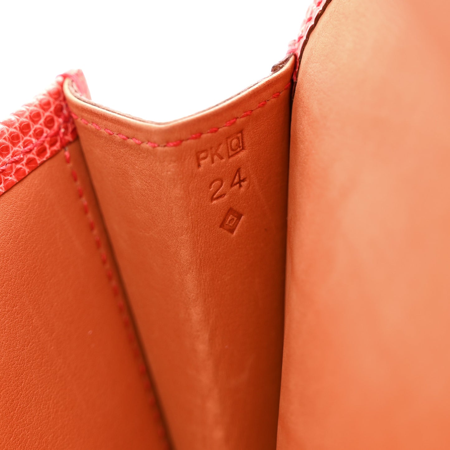 Veau Doblis Lizard Jige Elan 29 Clutch Orange Sanguine