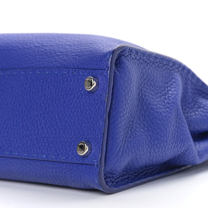 Fendi Cuoio Romano Selleria Bi-Color Medium Peekaboo Iconic Satchel Blue Neon Latte 10 of 11