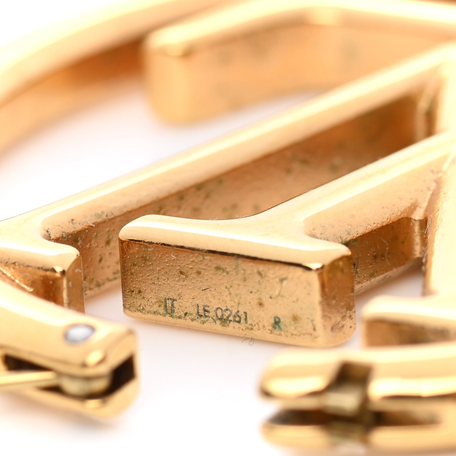 Louis Vuitton Metal Louise Hoop Earrings Gold 4 of 9