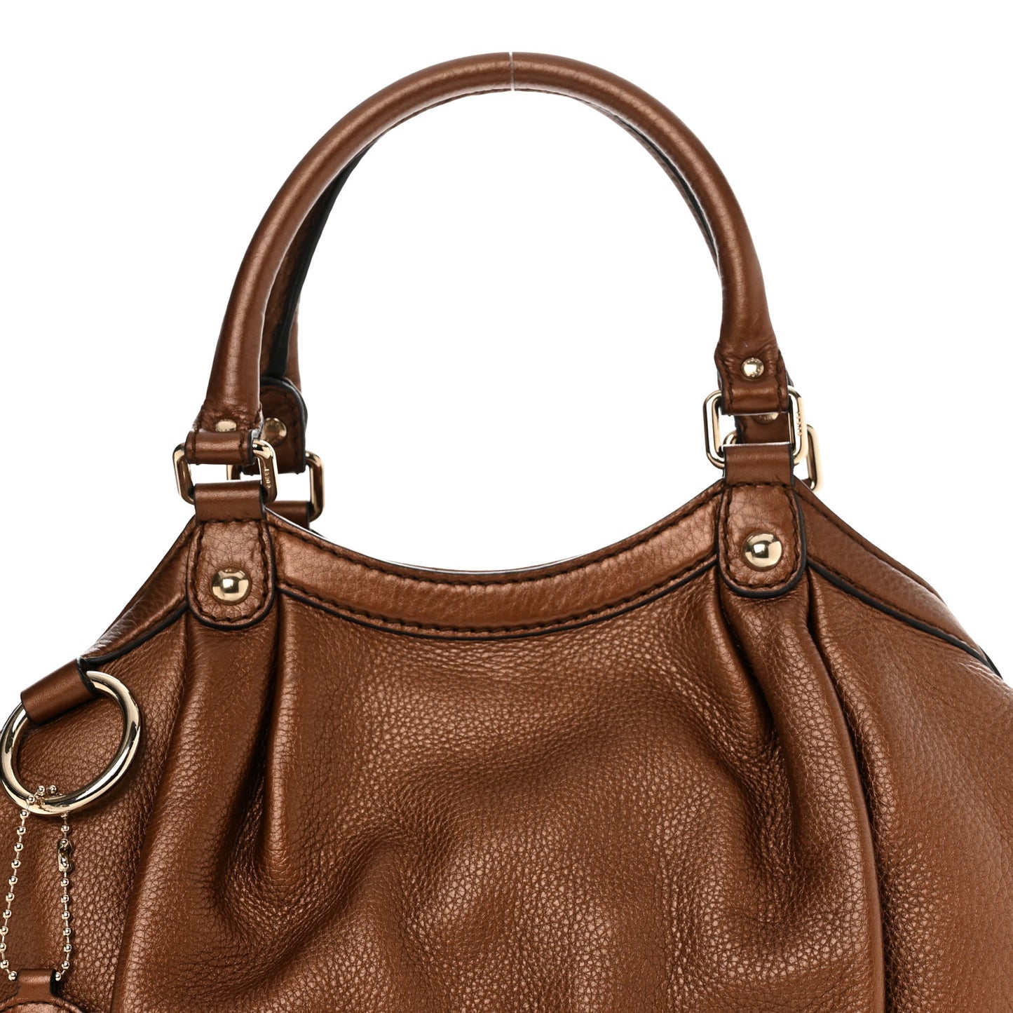 Metallic Calfskin Medium Sukey Tote Brown