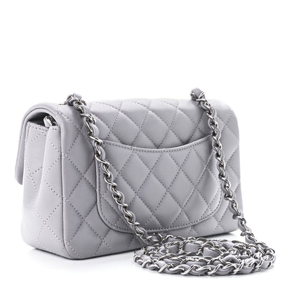 Chanel Lambskin Quilted Mini Rectangular Flap Grey 3 of 13