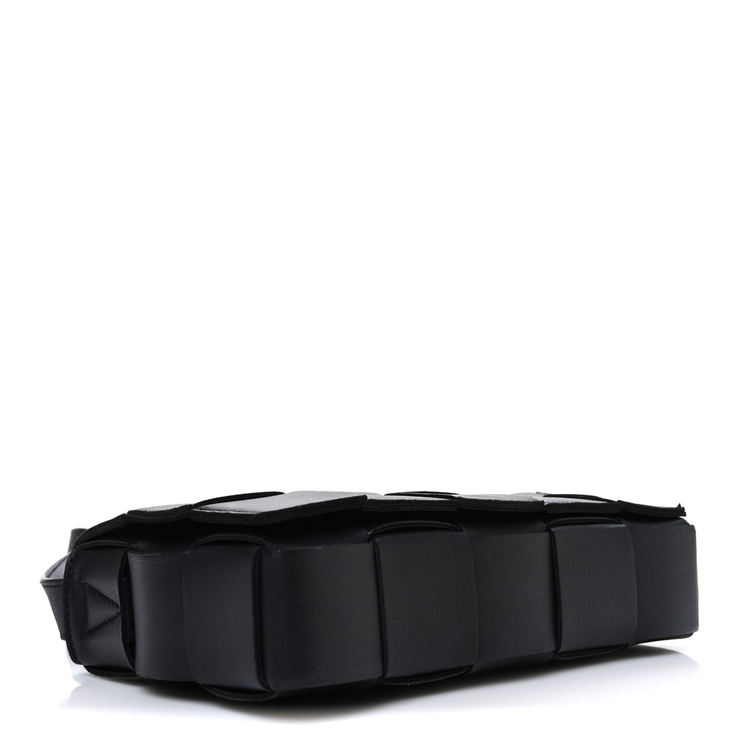 Lambskin Maxi Intrecciato Cassette Crossbody Bag Black