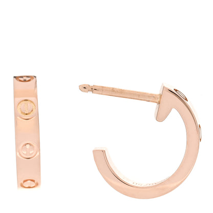 Cartier 18K Pink Gold Small LOVE Hoop Earrings 1 of 5