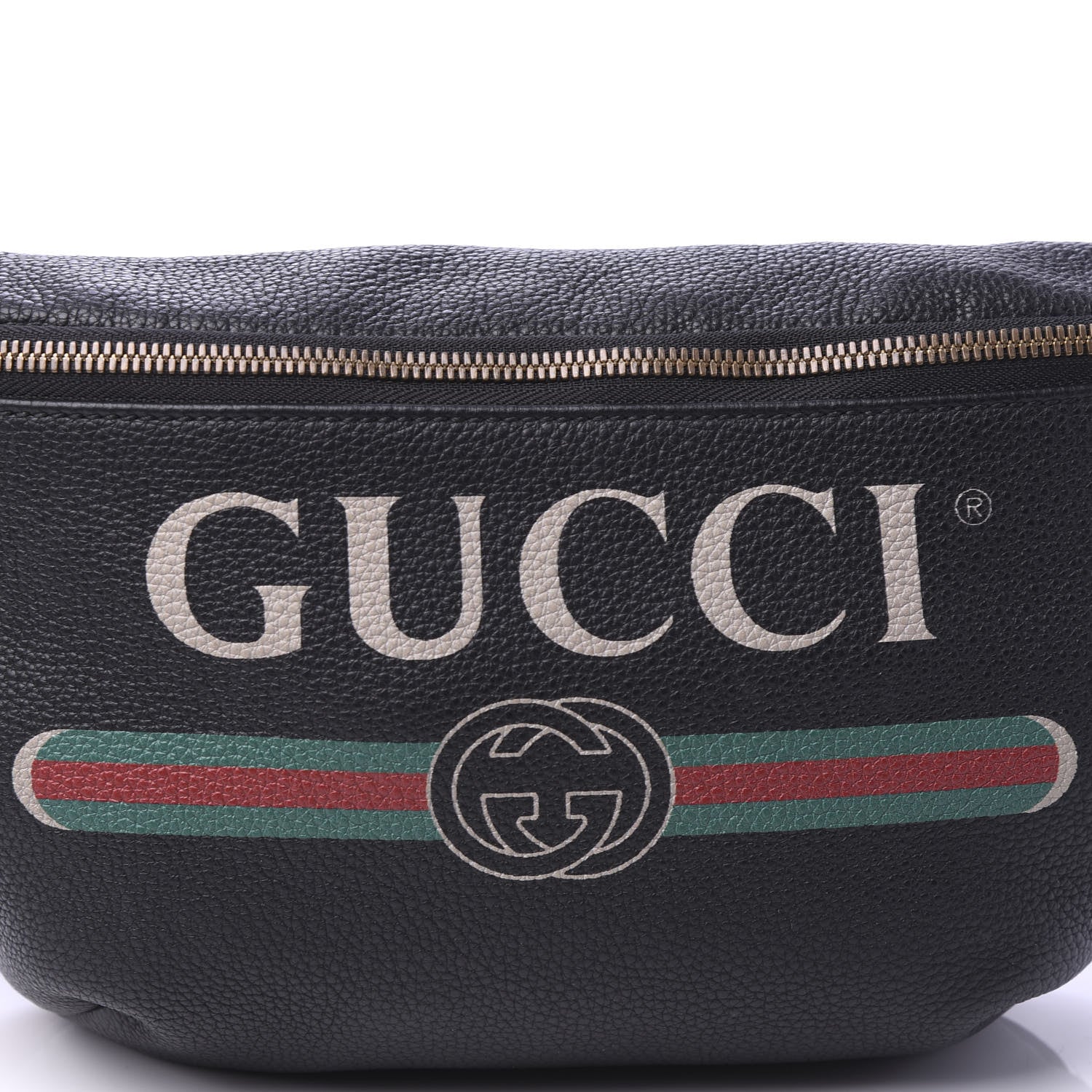 Gucci Grained Calfskin Logo Belt Bag Black 10 of 11