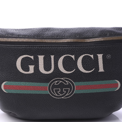 Gucci Grained Calfskin Logo Belt Bag Black 10 of 11