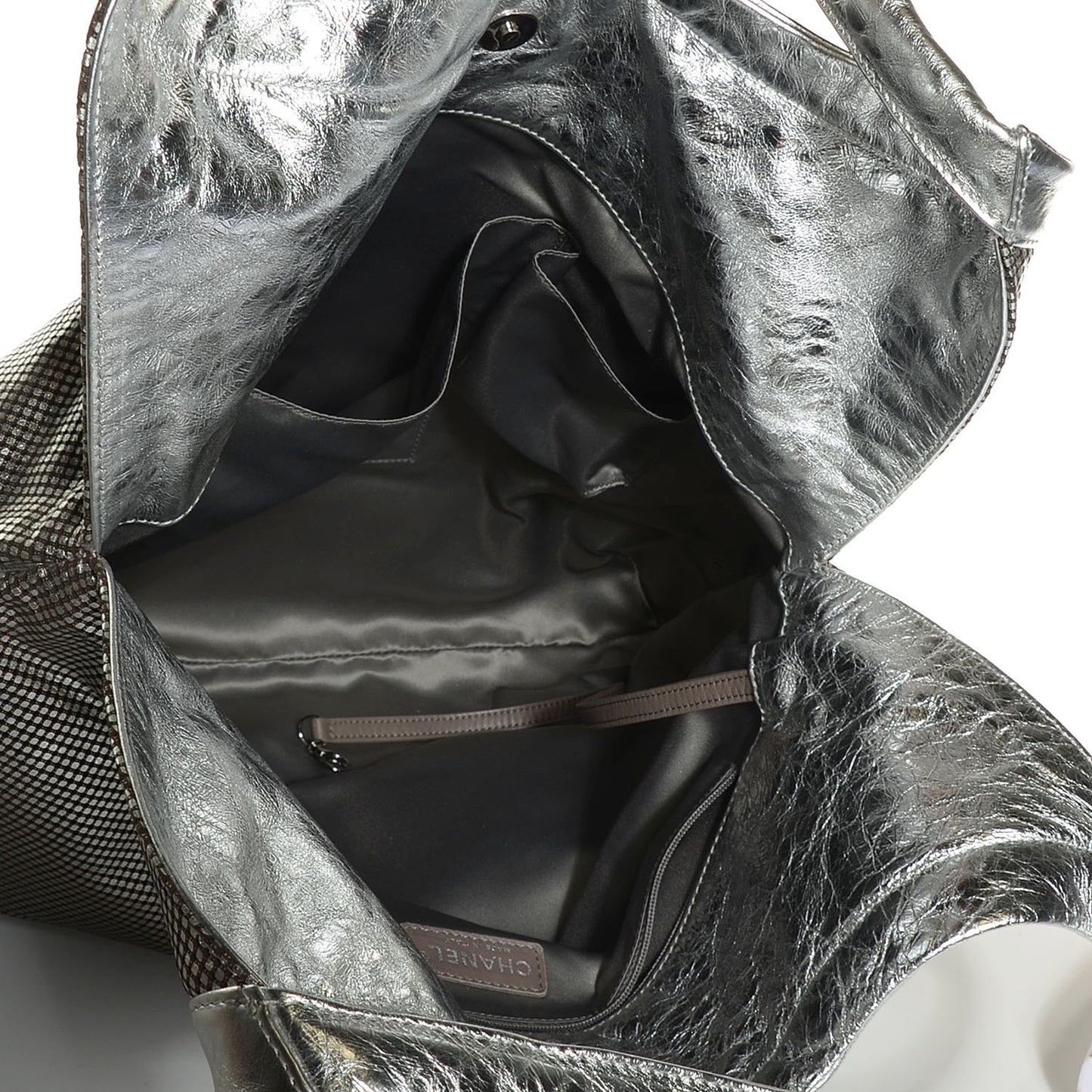 Perforated Lambskin Hollywood Hobo Metallic Silver