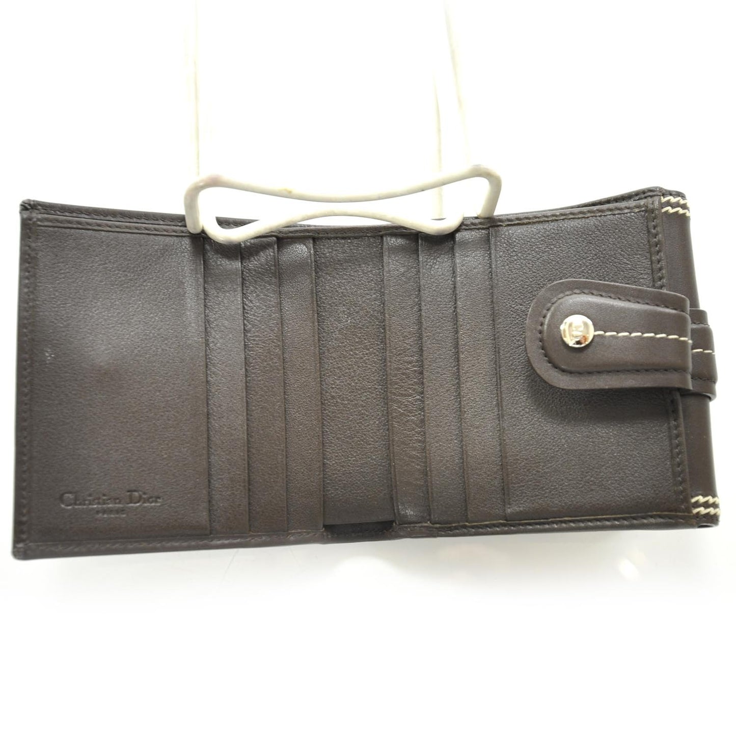 Leather Detective Charm Wallet Brown