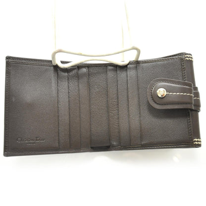 Christian Dior Leather Detective Charm Wallet Brown 6 of 7