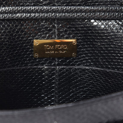Tom Ford Sequin Snakeskin Sedgwick Zip Clutch Bag Black 7 of 8