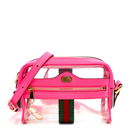 Gucci Vinyl Web Mini Ophidia Transparent Shoulder Bag Fluorescent Fuchsia 2 of 31