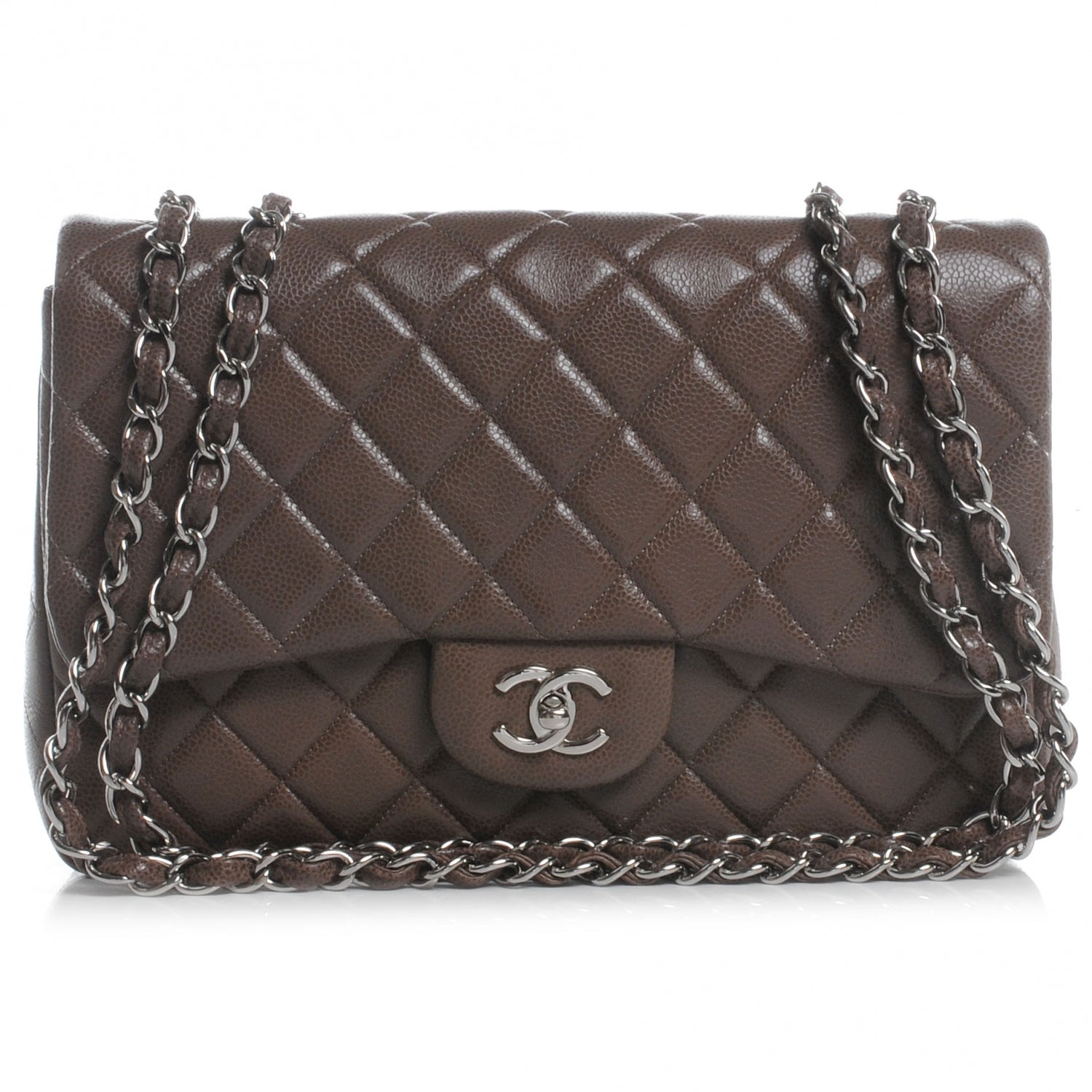 Chanel Caviar Jumbo Single Flap Taupe 1 of 7