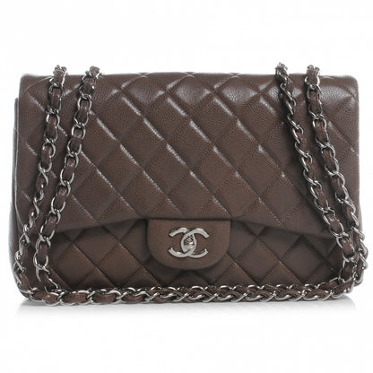 Chanel Caviar Jumbo Single Flap Taupe 1 of 7