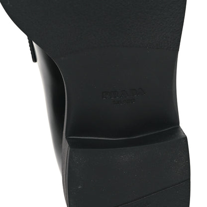 Prada Spazzolato Metal Triangle Logo 50mm Loafers 37 Black 6 of 8