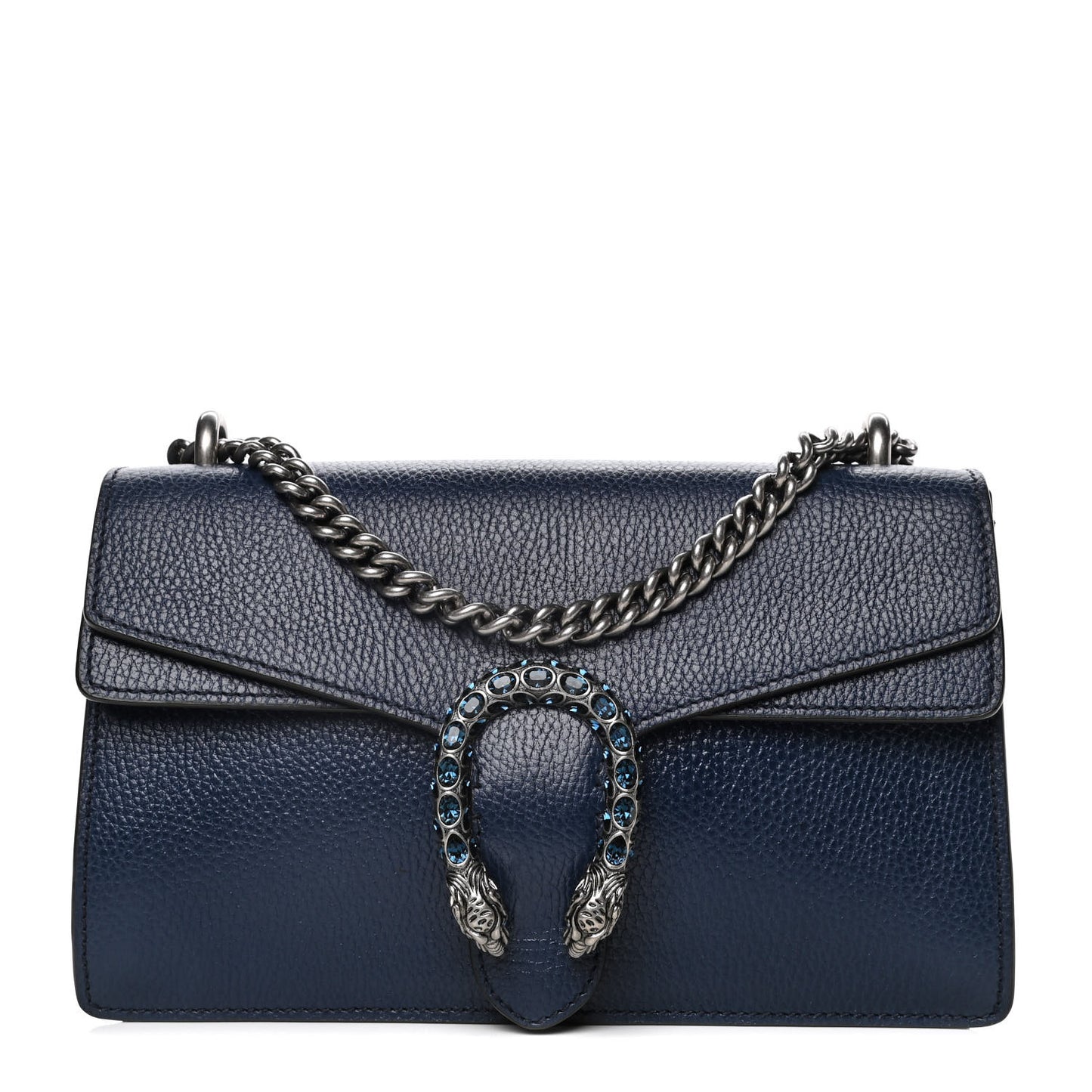 Dollar Calfskin Crystal Small Dionysus Shoulder Bag Blue Agata Montana Sapphire