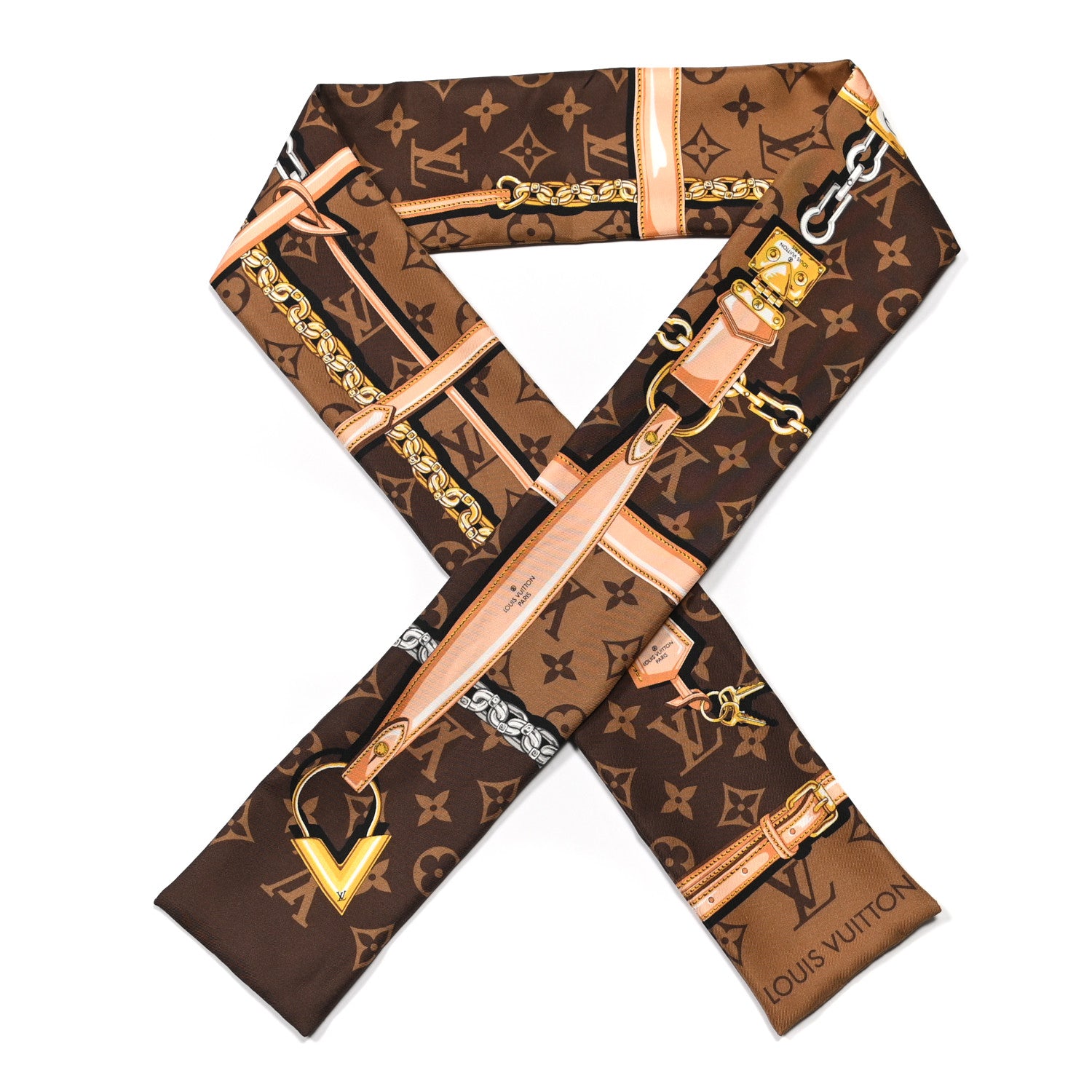 Louis Vuitton Silk Monogram Confidential Bandeau Brown 1 of 5