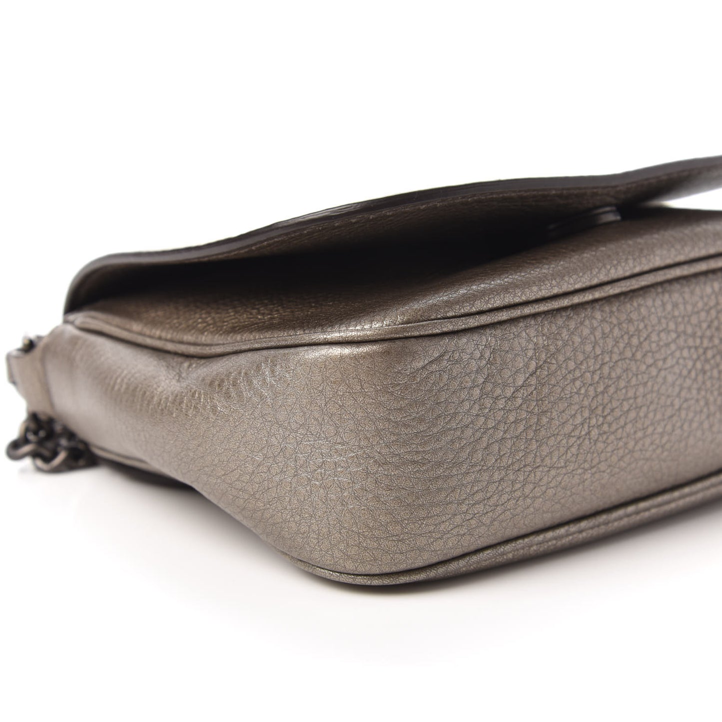 Metallic Pebbled Calfskin Small Soho Flap Crossbody Sasso