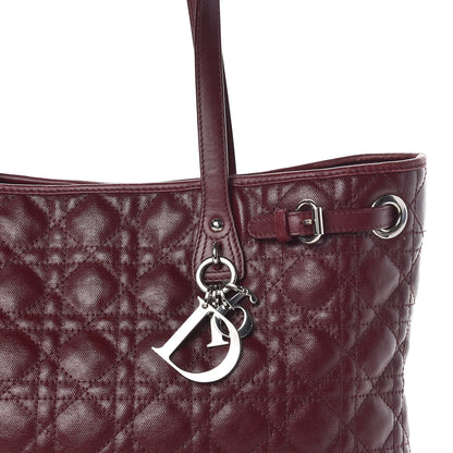 Christian Dior Coated Canvas Cannage Medium Panarea Tote Burgundy 15 of 15