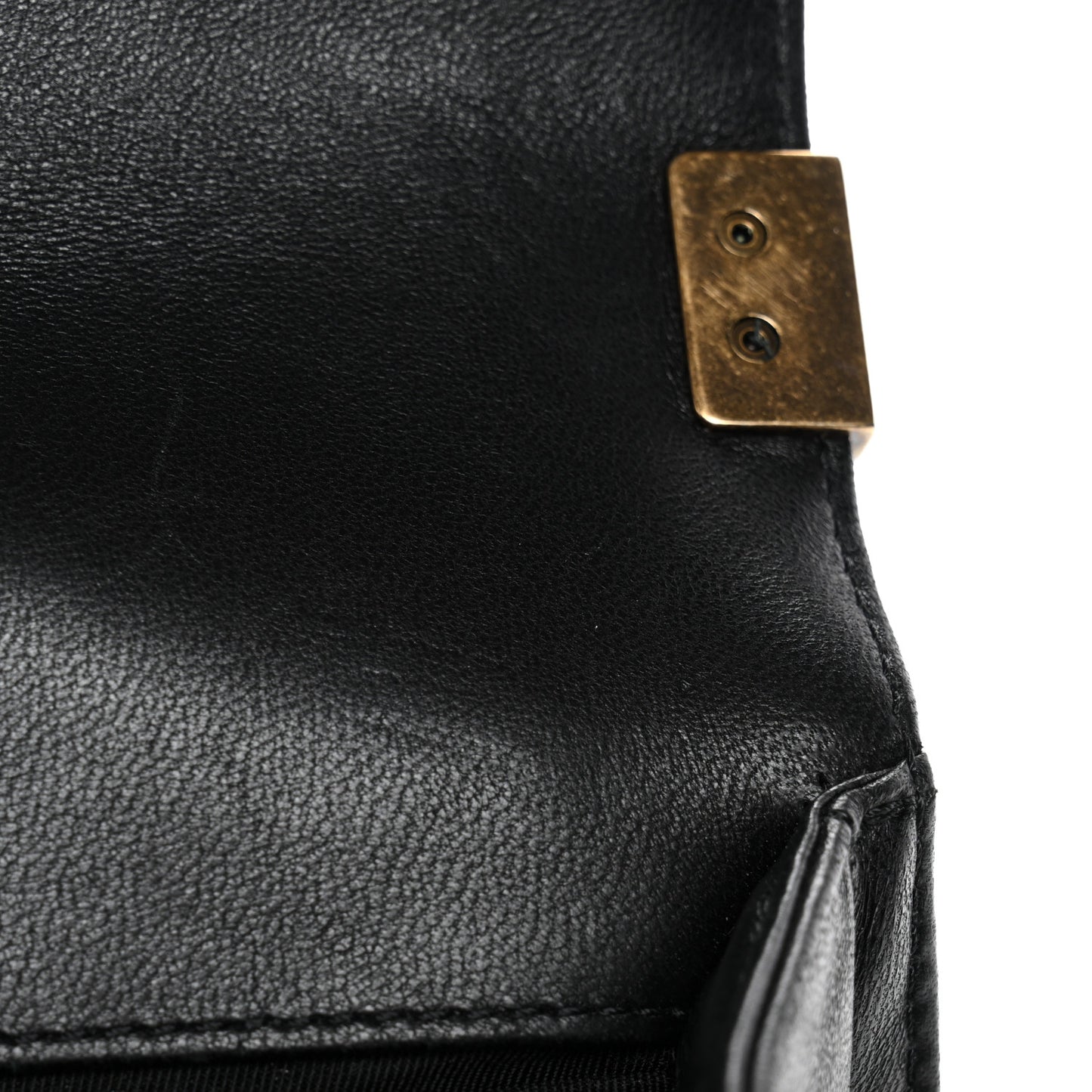 Lambskin Quilted Crest Embellished Medium Boy Flap Black White Blue