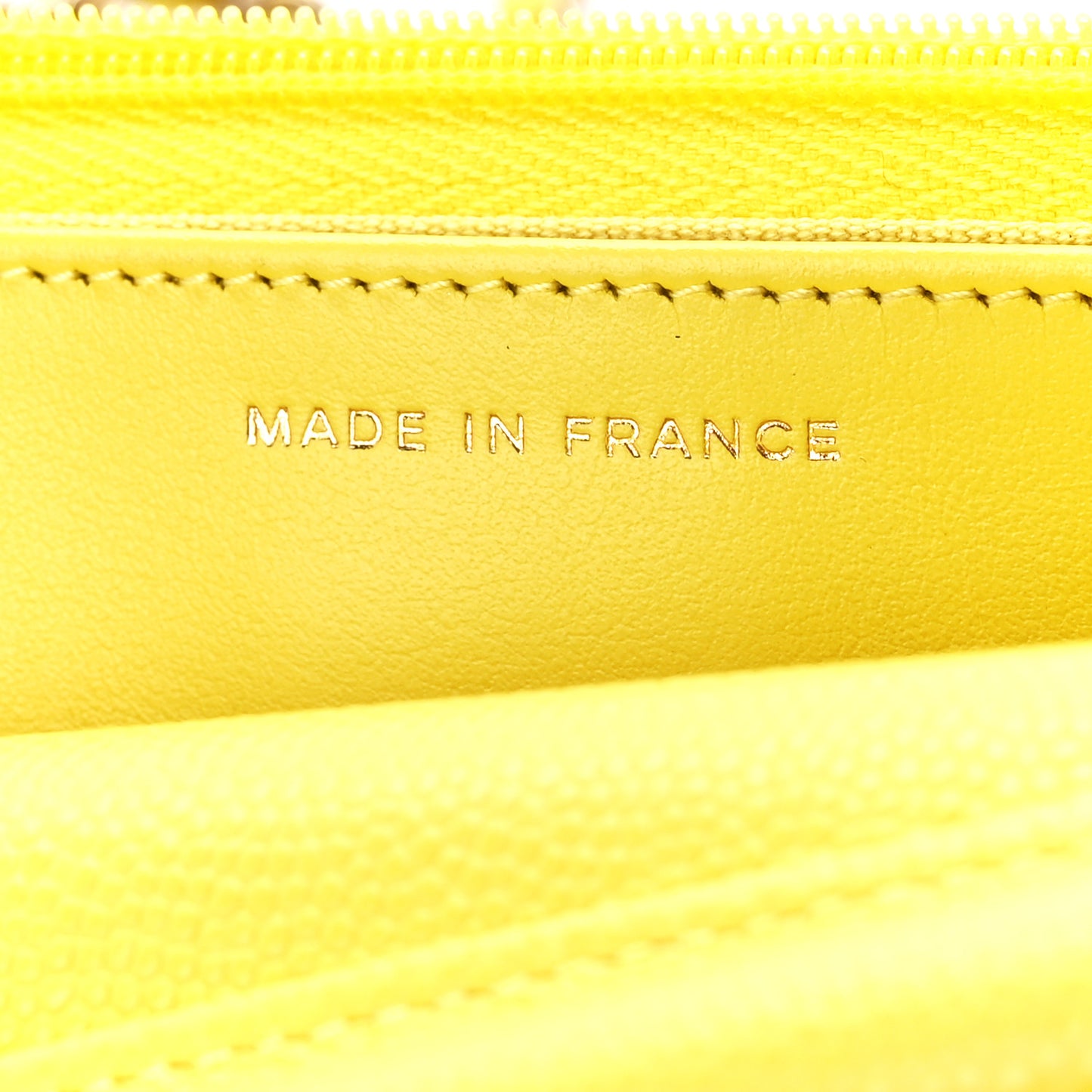 Caviar Quilted Wallet on Chain WOC Yellow