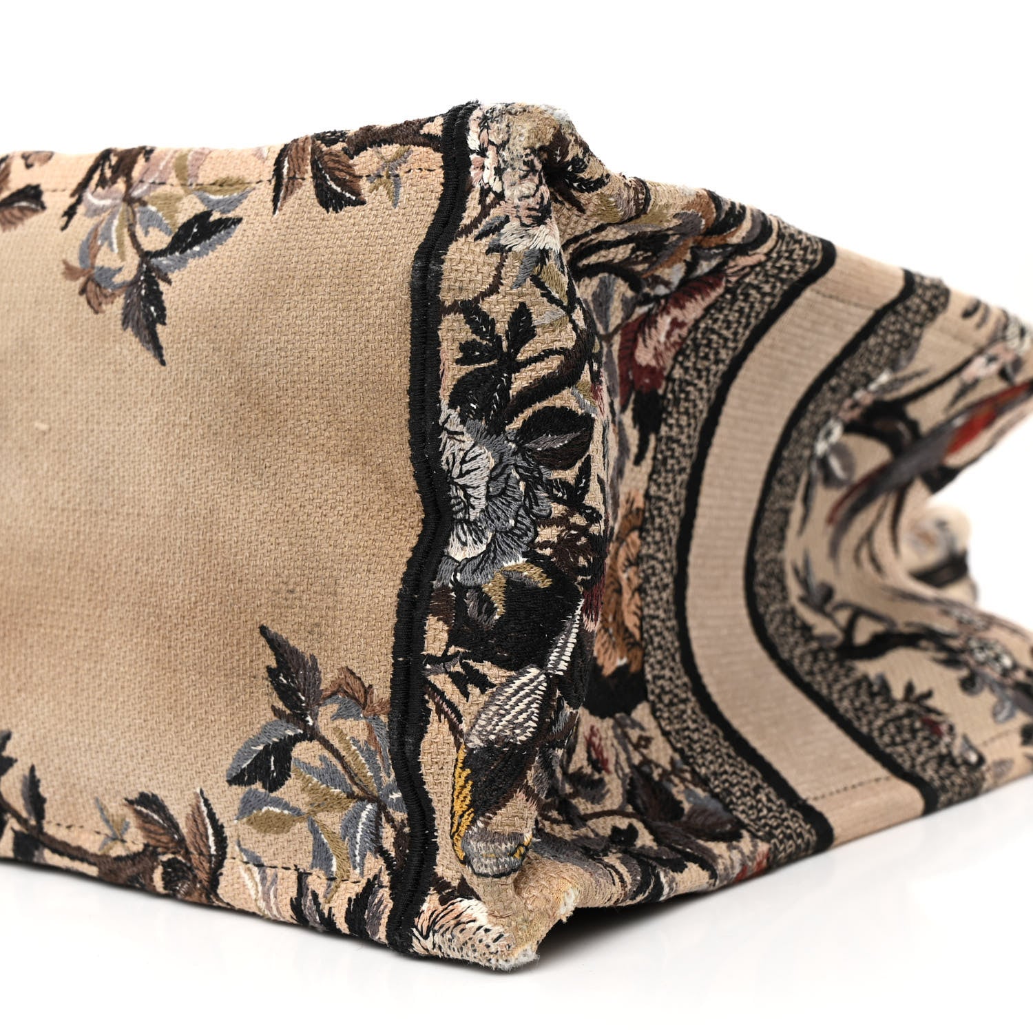 Christian Dior Canvas Embroidered Jardin D'Hiver Medium Book Tote Beige Multicolor 10 of 12