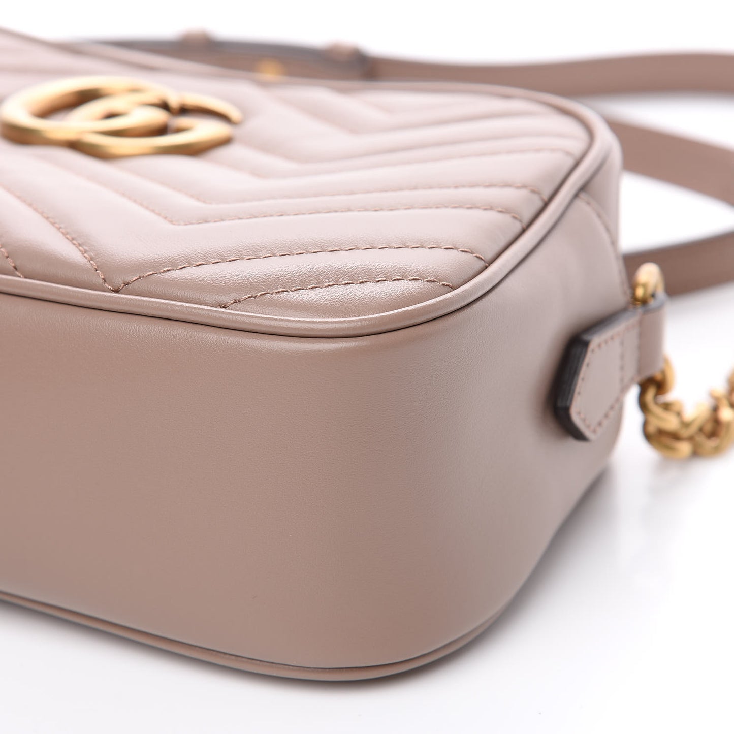 Calfskin Matelasse Small GG Marmont Chain Shoulder Bag Porcelain Rose