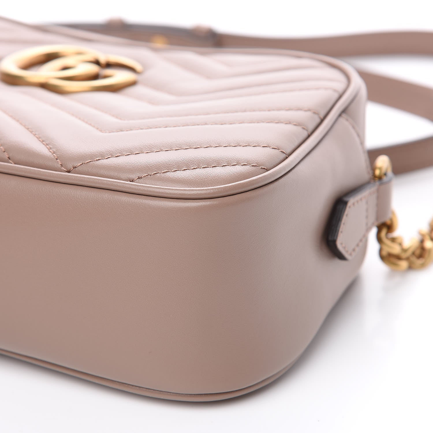 Gucci Calfskin Matelasse Small GG Marmont Chain Shoulder Bag Porcelain Rose 9 of 10