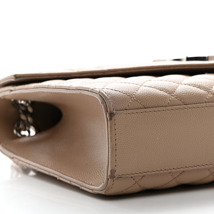 Saint Laurent Grain De Poudre Textured Mixed Matelasse Medium Triquilt Monogram Satchel Dark Beige 11 of 13