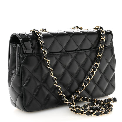 Chanel Lambskin Patent Calfskin Quilted Small Flap Bag Black 3 of 11