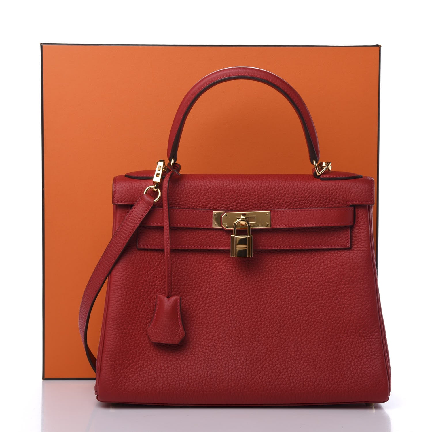Hermes Taurillon Clemence Kelly Retourne 28 Rouge Casaque 11 of 11