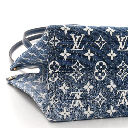 Louis Vuitton Monogram Jacquard Denim Onthego MM Bleu 8 of 9