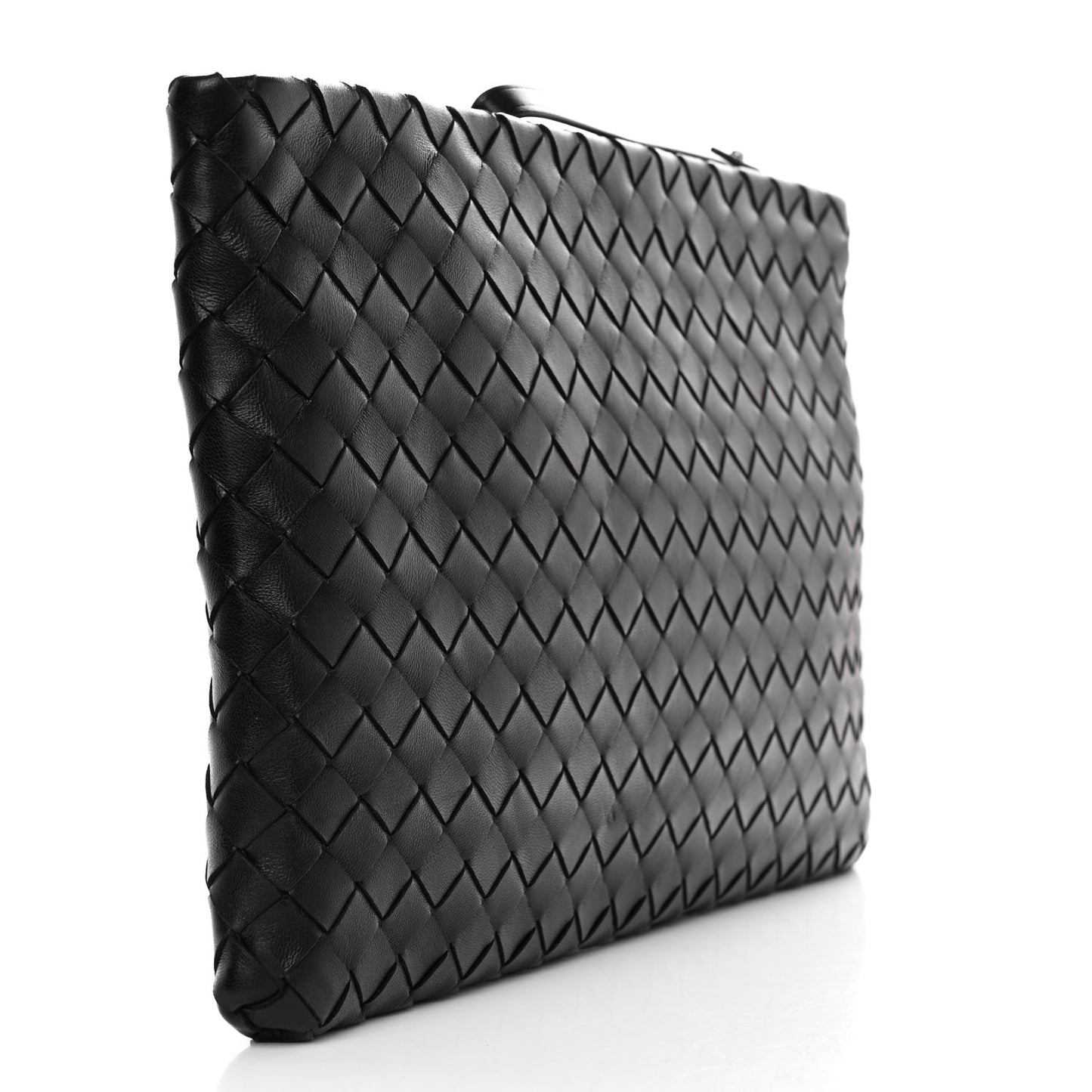 Nappa Intrecciato Zip Pouch Black