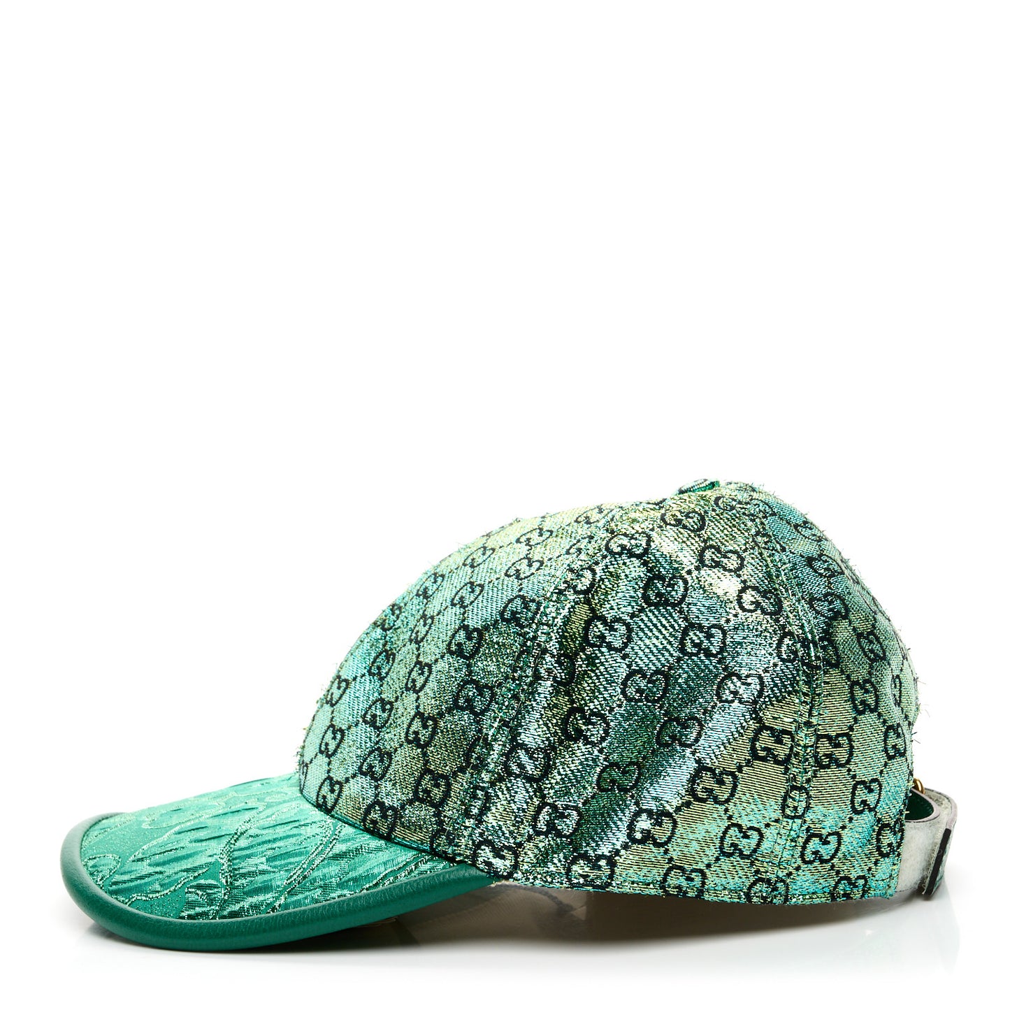 Silk Blend Jacquard Monogram Santa Barbara Baseball Hat S Green Black Radiant