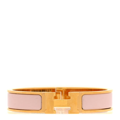 Hermes Enamel Narrow Clic Clac H Bracelet PM Rose Candeur 1 of 4