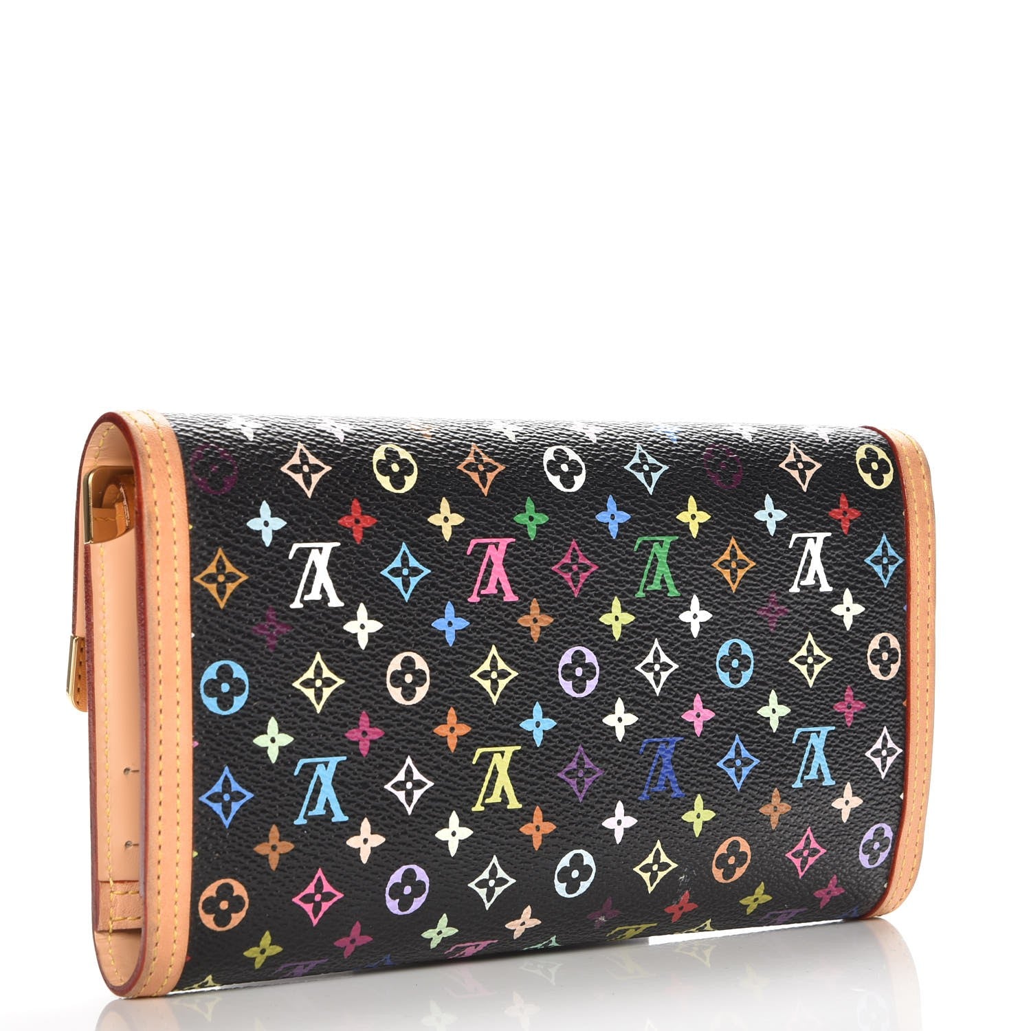 Louis Vuitton Monogram Multicolor Porte Tresor International Wallet Black 3 of 7