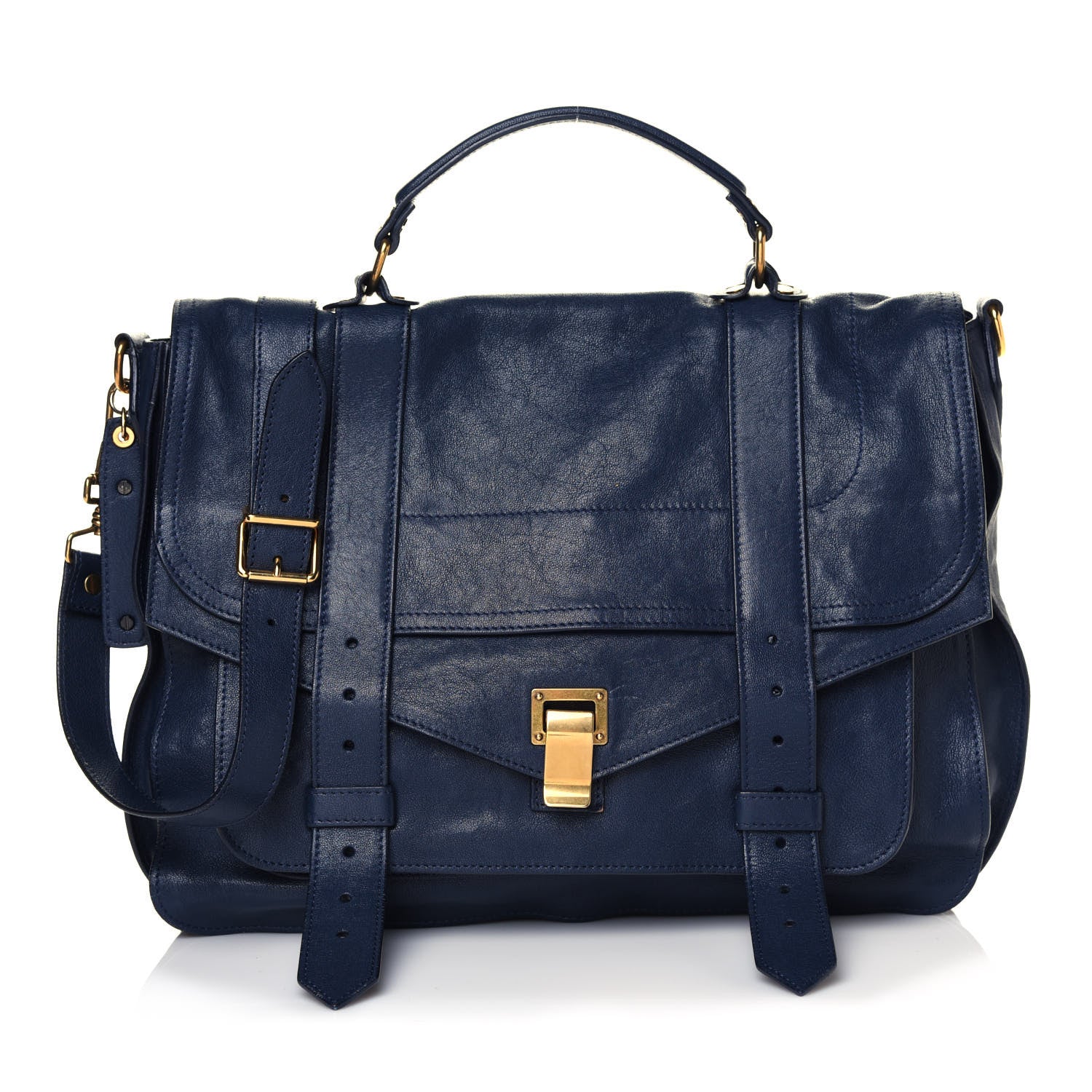 Proenza Schouler Lambskin Large PS1 Satchel Midnight 1 of 4