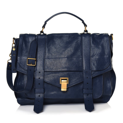 Proenza Schouler Lambskin Large PS1 Satchel Midnight 1 of 4