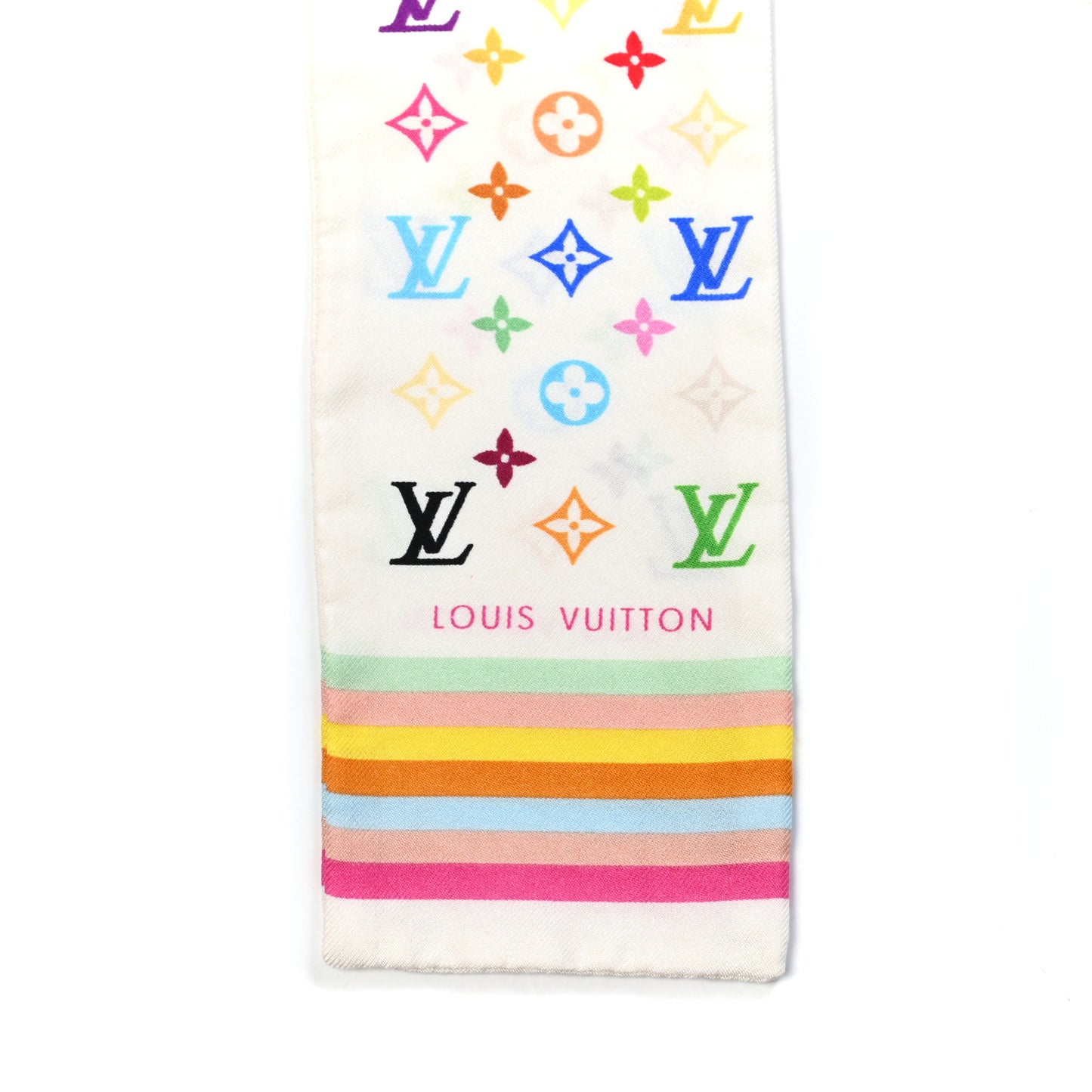 Silk Monogram Multicolor Bandeau White