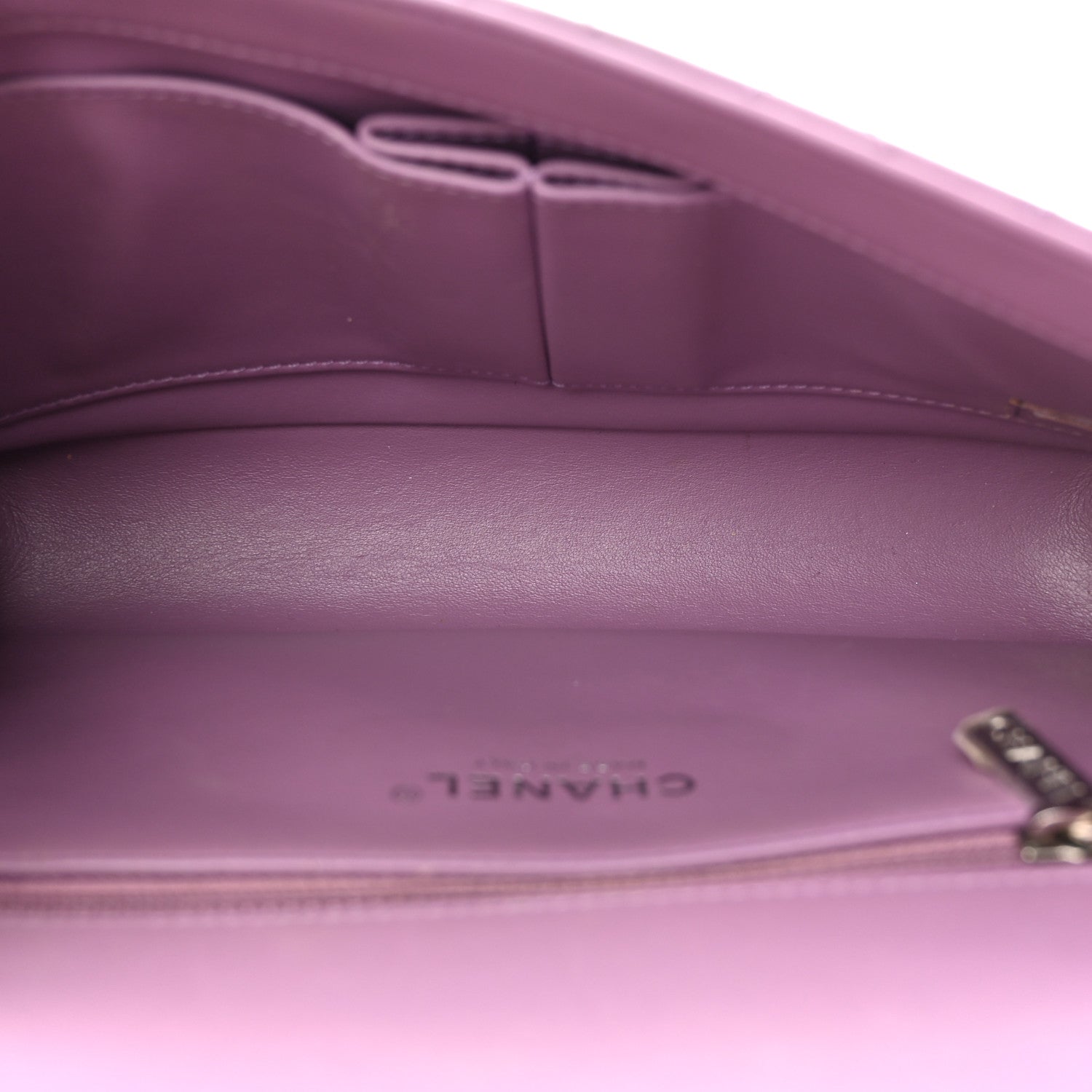 Chanel Lambskin Quilted Small CC Filigree Flap Purple 5 of 13