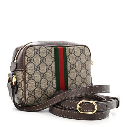 Gucci GG Supreme Monogram Web Mini Ophidia Shoulder Bag Brown 3 of 12