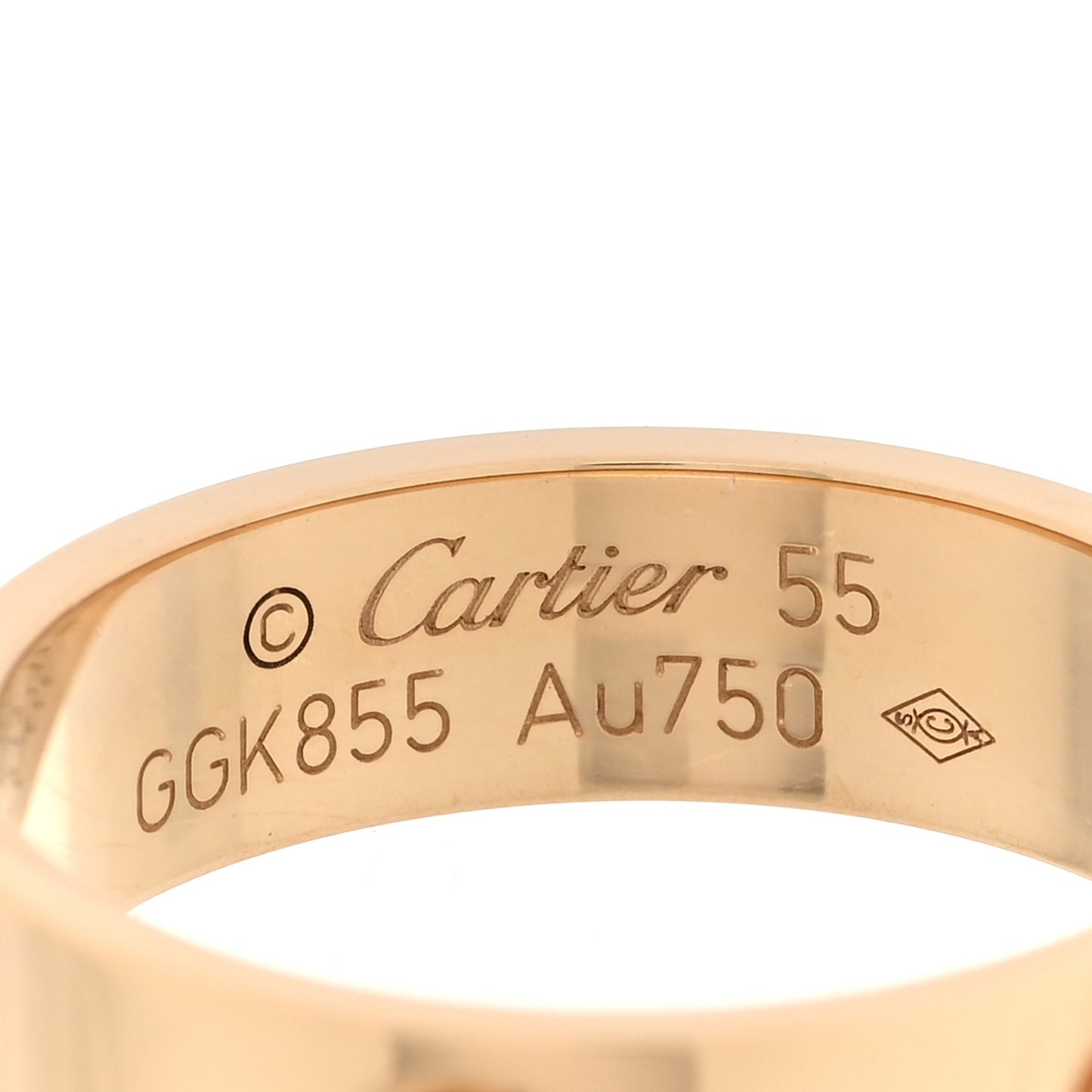 18K Yellow Gold 5.5mm LOVE Ring 55 7.25