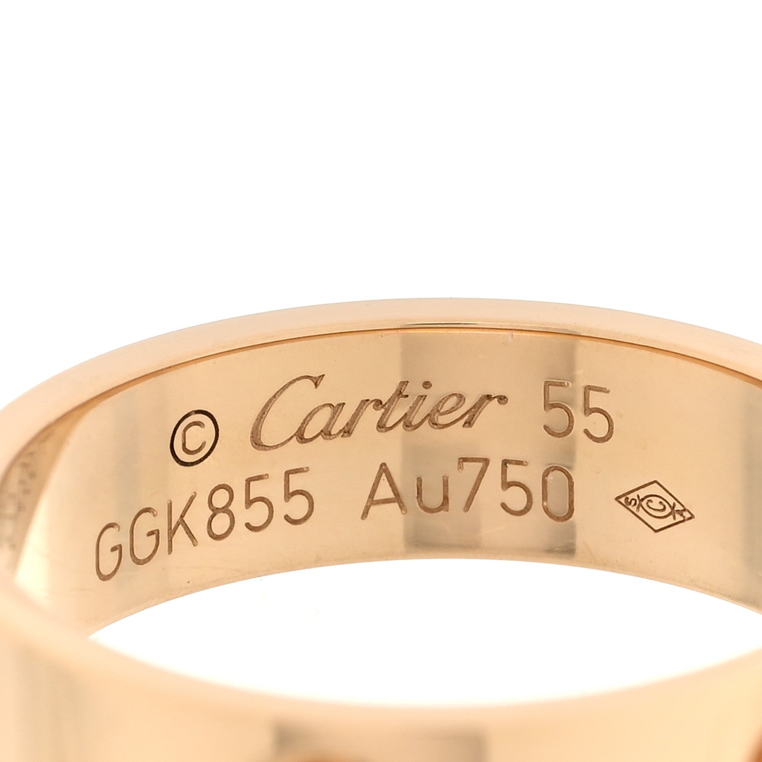 Cartier 18K Yellow Gold 5.5mm LOVE Ring 55 7.25 4 of 5