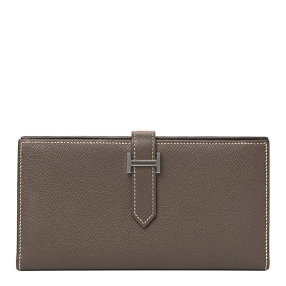 Hermes Epsom Bearn Gusset Wallet Etoupe 1 of 6