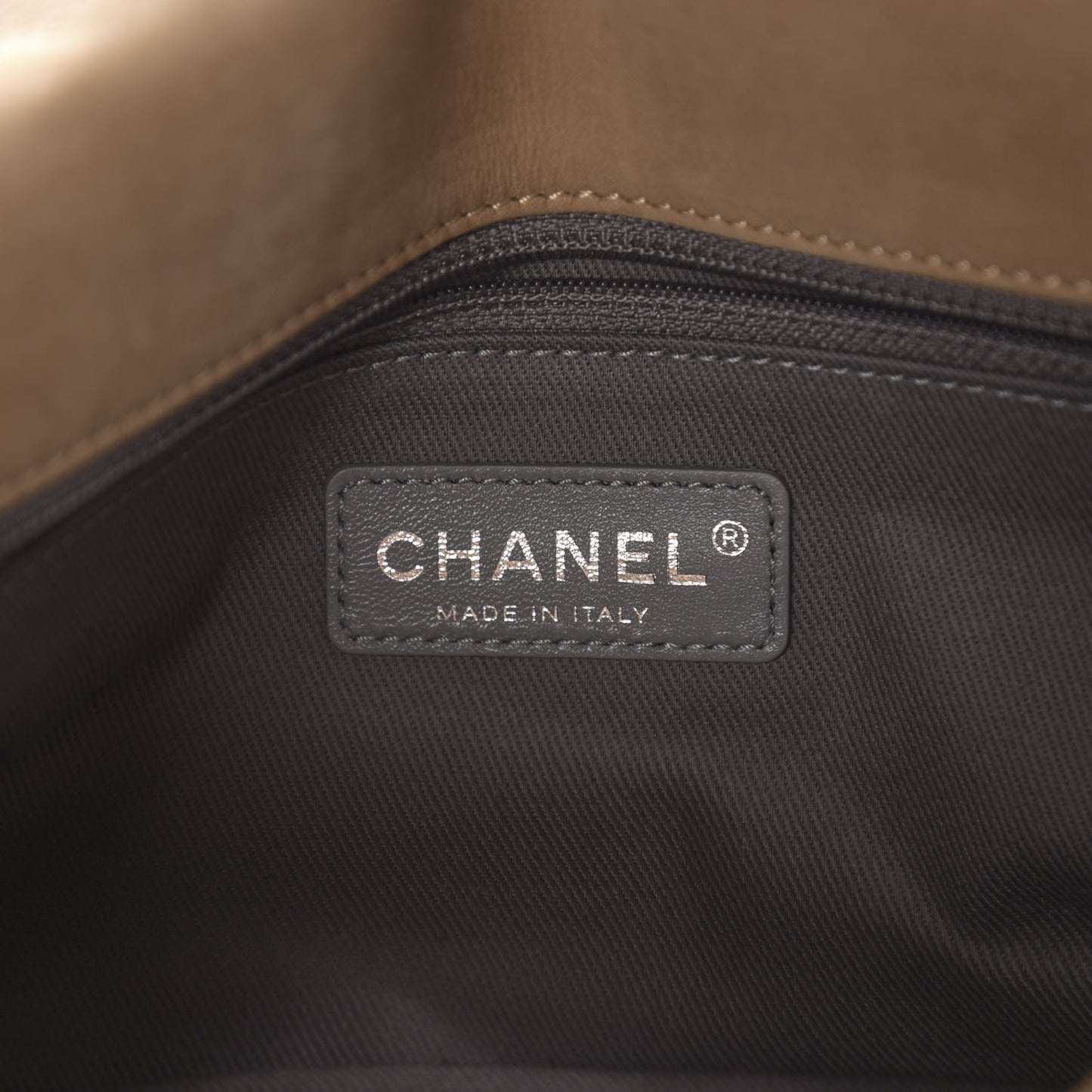 Suede Diamond Embellished Medium Single Flap Beige